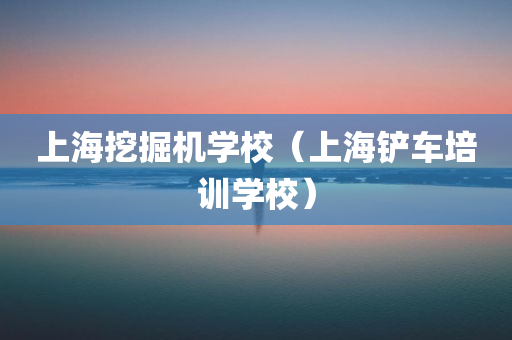 上海挖掘机学校（上海铲车培训学校）