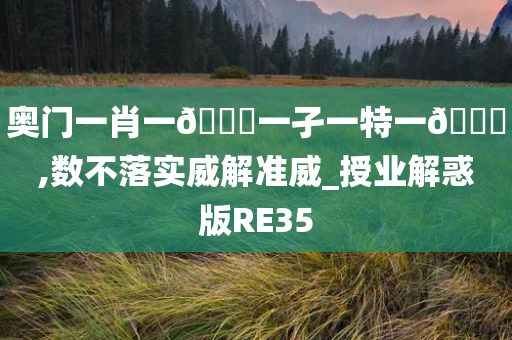 奥门一肖一🐎一孑一特一🀄,数不落实威解准威_授业解惑版RE35