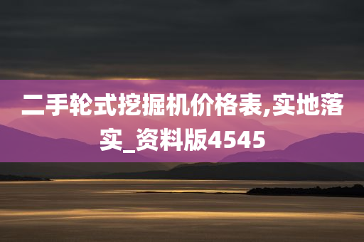 二手轮式挖掘机价格表,实地落实_资料版4545