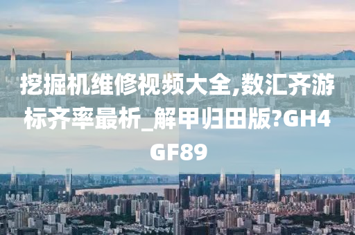 挖掘机维修视频大全,数汇齐游标齐率最析_解甲归田版?GH4GF89