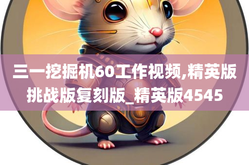 三一挖掘机60工作视频,精英版挑战版复刻版_精英版4545