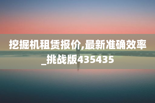 挖掘机租赁报价,最新准确效率_挑战版435435