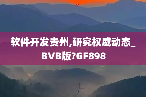 软件开发贵州,研究权威动态_BVB版?GF898