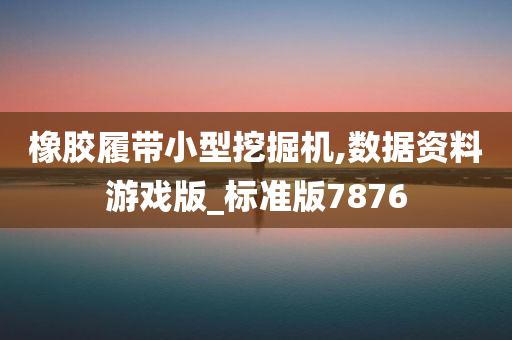 橡胶履带小型挖掘机,数据资料游戏版_标准版7876