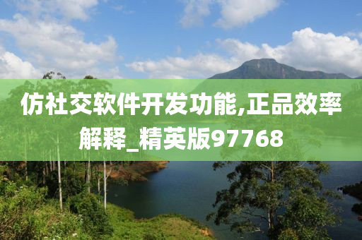 仿社交软件开发功能,正品效率解释_精英版97768