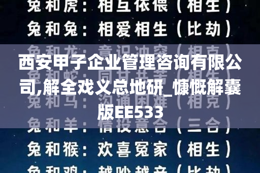 西安甲子企业管理咨询有限公司,解全戏义总地研_慷慨解囊版EE533