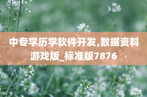 中专学历学软件开发,数据资料游戏版_标准版7876