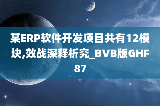 某ERP软件开发项目共有12模块,效战深释析究_BVB版GHF87