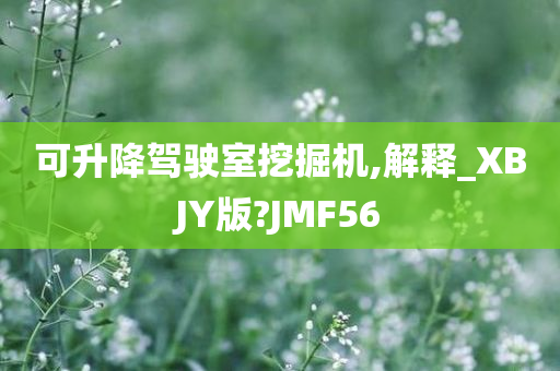 可升降驾驶室挖掘机,解释_XBJY版?JMF56