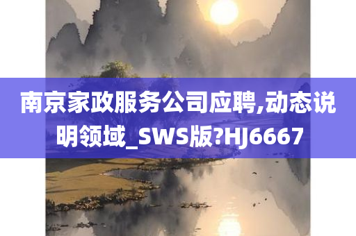 南京家政服务公司应聘,动态说明领域_SWS版?HJ6667