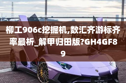 柳工906c挖掘机,数汇齐游标齐率最析_解甲归田版?GH4GF89