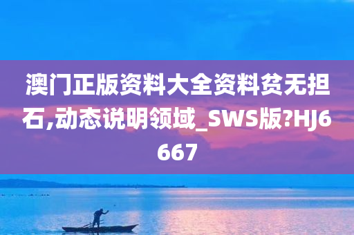 澳门正版资料大全资料贫无担石,动态说明领域_SWS版?HJ6667