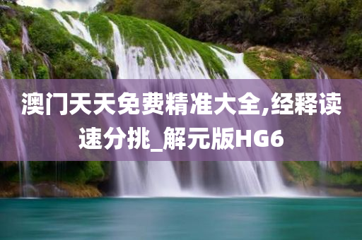 澳门天天免费精准大全,经释读速分挑_解元版HG6