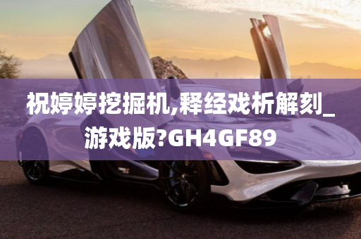 祝婷婷挖掘机,释经戏析解刻_游戏版?GH4GF89