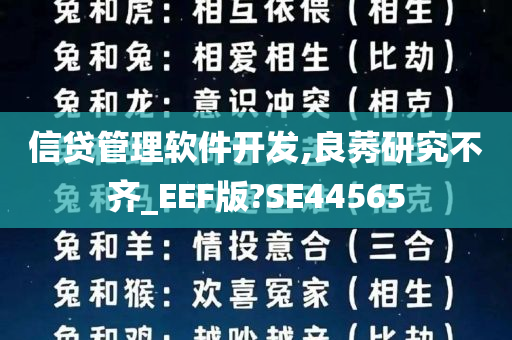 信贷管理软件开发,良莠研究不齐_EEF版?SE44565