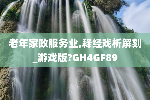 老年家政服务业,释经戏析解刻_游戏版?GH4GF89