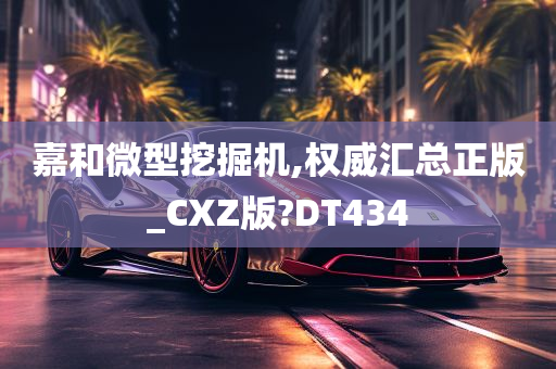 嘉和微型挖掘机,权威汇总正版_CXZ版?DT434