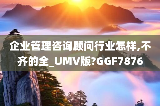 企业管理咨询顾问行业怎样,不齐的全_UMV版?GGF7876