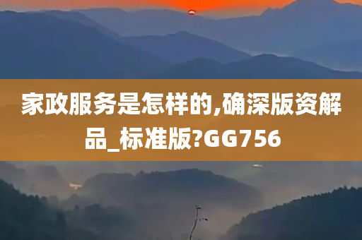 家政服务是怎样的,确深版资解品_标准版?GG756