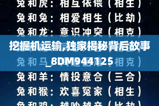 挖掘机运输,独家揭秘背后故事_8DM944125