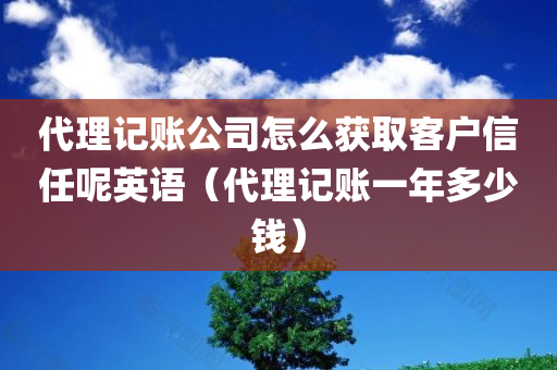 代理记账公司怎么获取客户信任呢英语（代理记账一年多少钱）