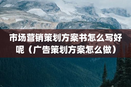 市场营销策划方案书怎么写好呢（广告策划方案怎么做）