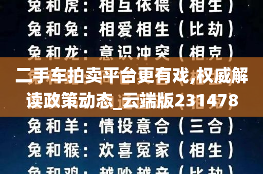 二手车拍卖平台更有戏,权威解读政策动态_云端版231478