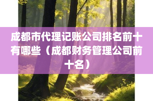 成都市代理记账公司排名前十有哪些（成都财务管理公司前十名）