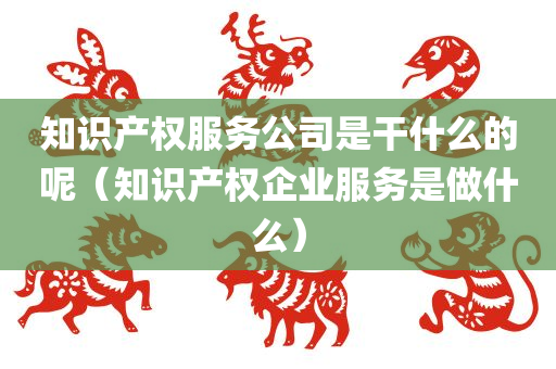 知识产权服务公司是干什么的呢（知识产权企业服务是做什么）