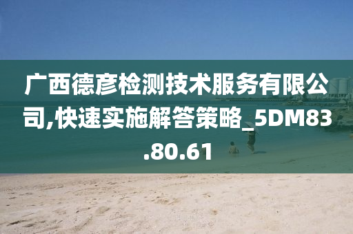 广西德彦检测技术服务有限公司,快速实施解答策略_5DM83.80.61