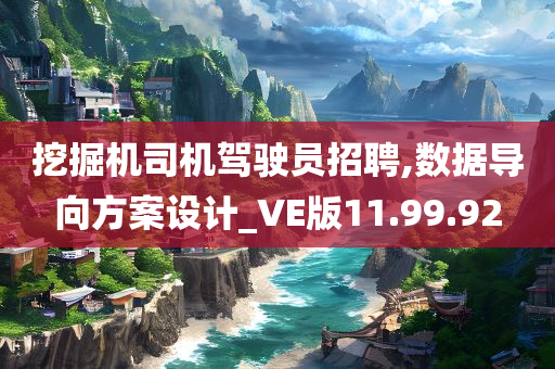 挖掘机司机驾驶员招聘,数据导向方案设计_VE版11.99.92