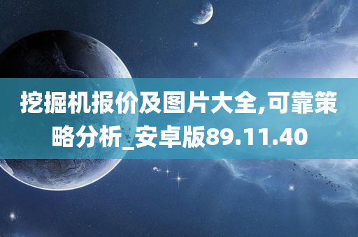 挖掘机报价及图片大全,可靠策略分析_安卓版89.11.40