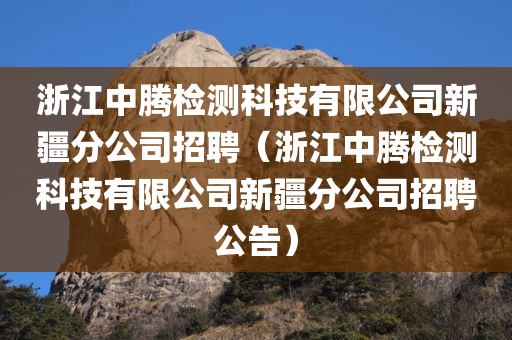 浙江中腾检测科技有限公司新疆分公司招聘（浙江中腾检测科技有限公司新疆分公司招聘公告）