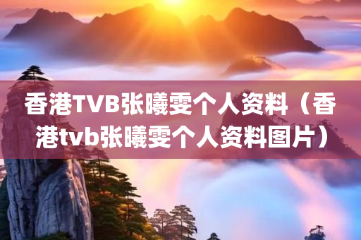 香港TVB张曦雯个人资料（香港tvb张曦雯个人资料图片）