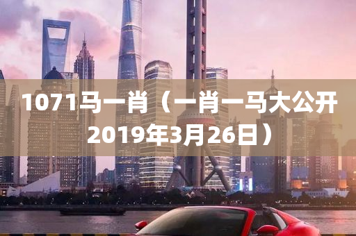 1071马一肖（一肖一马大公开2019年3月26日）