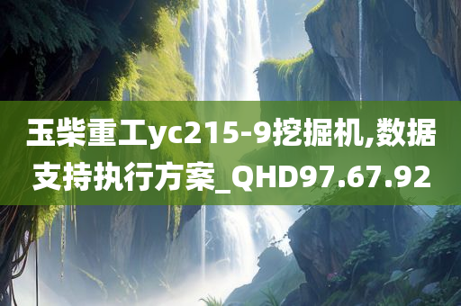 玉柴重工yc215-9挖掘机,数据支持执行方案_QHD97.67.92