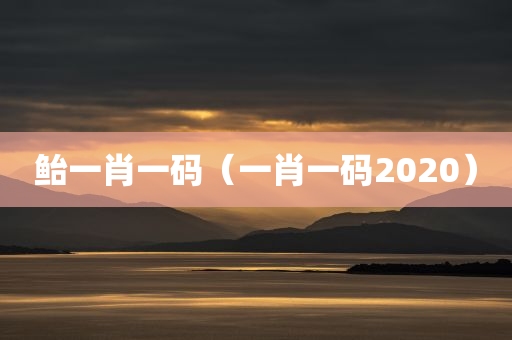 鲐一肖一码（一肖一码2020）